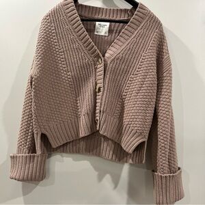 Abercrombie and Fitch, button-down cardigan, beige size medium